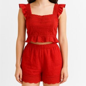 Rosevelvet Bold Red cotton Fabric size lg med and sm